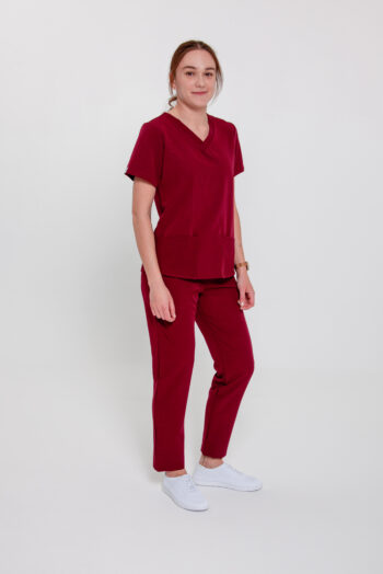 Komplet Medyczny Damski Light – Wine Red - Scrubsheep