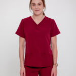 Bluza Medyczna Damska Light - Wine Red - Scrubsheep