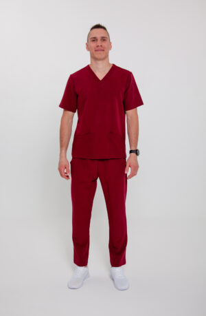 Komplet Medyczny Męski Light - Wine Red - Scrubsheep