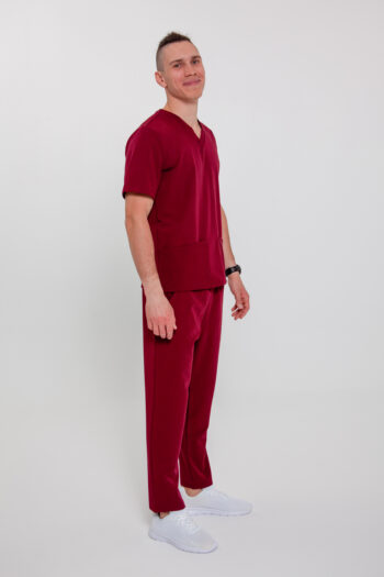 Spodnie Medyczne Męskie Light - Wine Red - Scrubsheep