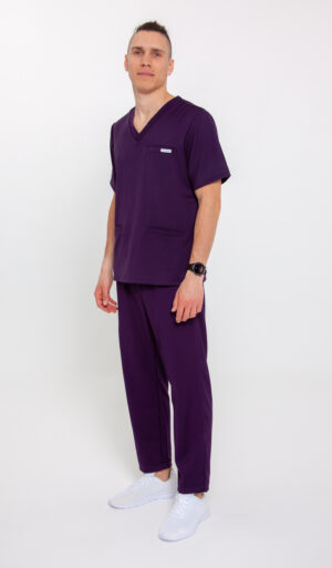 Komplet Medyczny Męski Comfy Straight - Plum Violet - Scrubsheep