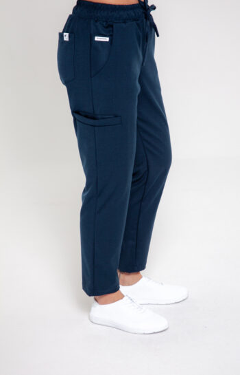 Spodnie Medyczne Damskie Comfy Straight - Navy Blue - Scrubsheep
