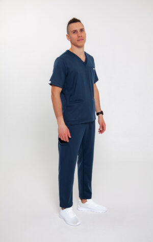 Spodnie Medyczne Męskie Comfy Straight - Navy Blue - Scrubsheep