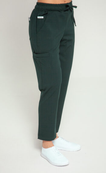 Spodnie Medyczne Damskie Comfy Straight - Pine Green - Scrubsheep