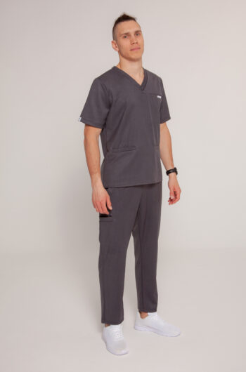 Spodnie Medyczne Męskie Comfy Straight - Shadow Grey - Scrubsheep