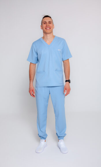 Komplet Medyczny Męski Comfy Jogger - Baby Blue 2.0